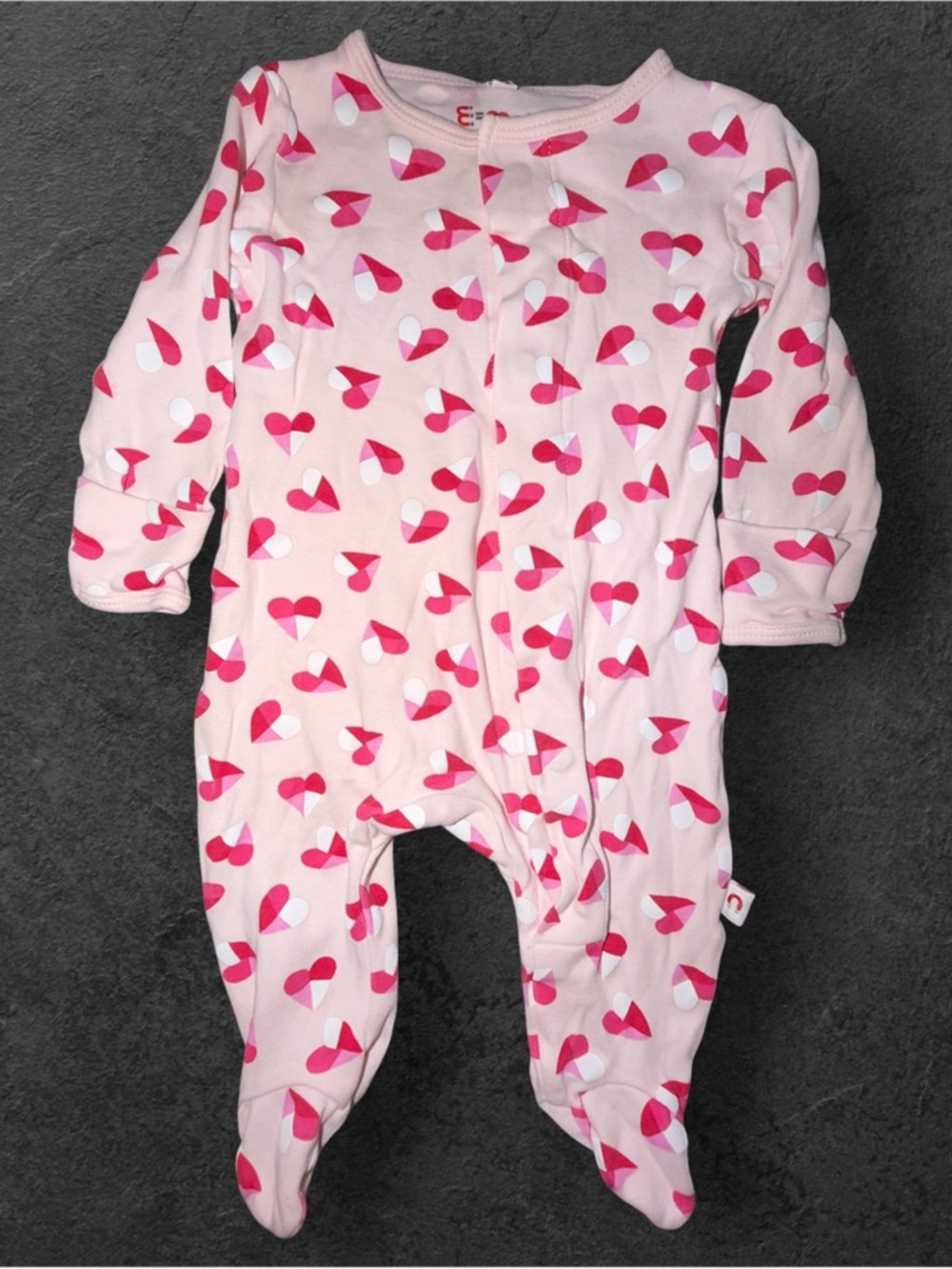 Magnetic Me (Emc²) Heart Print Footed Sleeper Pink 0–3M